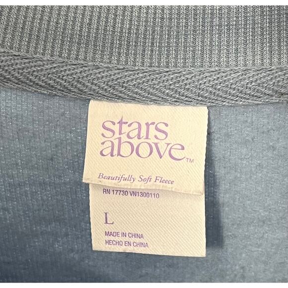 Stars Above Beautifully Soft Fleece Blue Sweatshirt Reg Size L - Picture 2 of 3